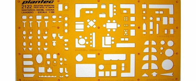 Plantec 1:100 Scale Architectural Sanitary Plumbing Fixtures Architect Drafting Template Stencil - Technical Drafting Design Floor Plan Symbols