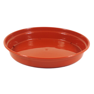 plastic Glossy Saucer Terracotta 29cm