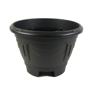 plastic Planter with Feet Black 34cm