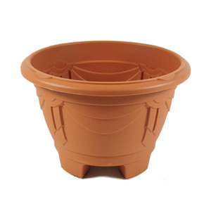 plastic Planter with Feet Terracotta 26cm