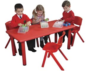 Plastic themed rectangular tables