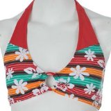 Ocean Pacific Halter Bikini Bra Ladies Hawaiian Flower 10