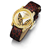 PLAYBOY ANIMAL PRINT STRAP WATCH