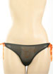 Diamante mesh tie-side thong