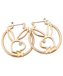 Gold Coloured Stone Set Hoop Earrings