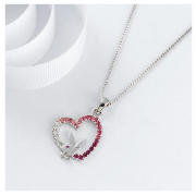 PINK CRYSTAL HEART PENDANT