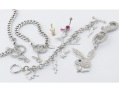 rhodium-plated keyring/bag jewel
