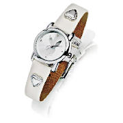 PLAYBOY WHITE STRAP HEART/BUNNY WATCH