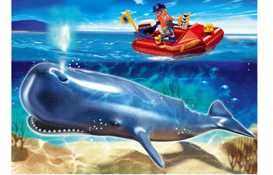 Researcher on Boat and Whale 4489