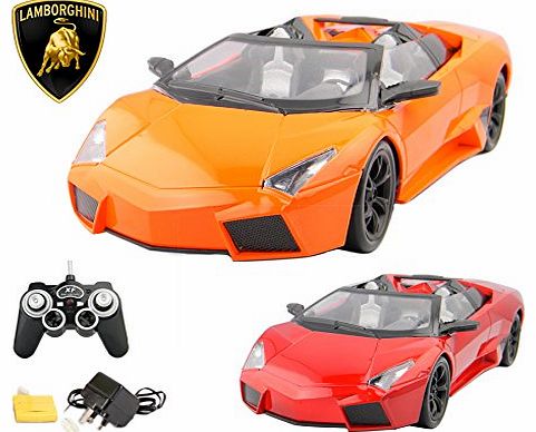 Playtech Logic PL9355 1:14 4 Wheel Drive Lamborghini Reventon Drift Racing Radio Remote Control Car - Rechargeable, Ready to Run, EP (Orange)