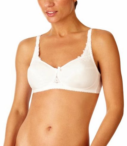 Cotton Jacquard Bra Full Cup Womens Bra White 42B