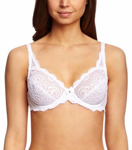 Womens Flower Lace Underwire Bra White 5832 36C