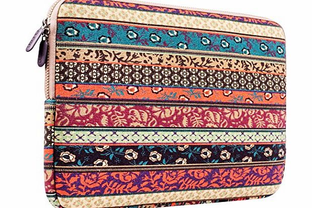 Plemo  Bohemian Style Canvas Fabric 12-12.5 Inch Netbook / Laptop / Notebook Computer Sleeve Case Bag Cover, Sunlight Garden