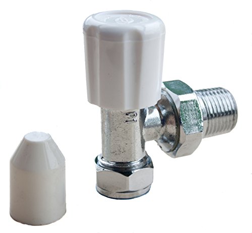 Plumb Pak Plumb-Pak Radiator Valve Angled with 1 Wheelhead and 1 Locksheild Cap 15mm