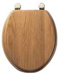 Jupiter Natural Oak Solid Wooden Toilet Seat with Chrome Hinges