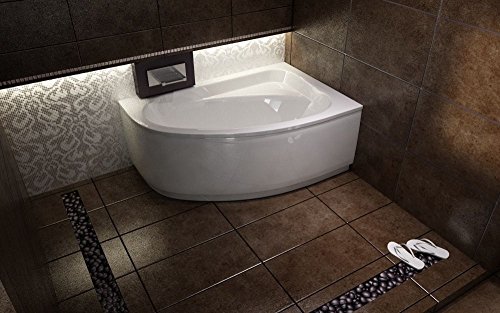 *CORNEA* SPACE SAVER CORNER BATH 140 X 80 (PANEL+ STAND INCL) 1400 X 800 *RIGHT HAND* HIGH QUALITY