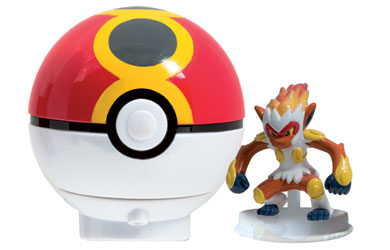 pokemon Diamond and Pearl - Spinning Figure and Pokeball Launcher - Infernape