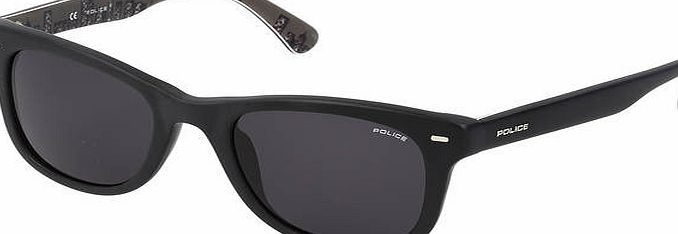 Police Black Plastic Wayfarer with Dark Grey Lens