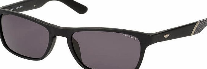 Police Black Plastic Wayfarer with Grey