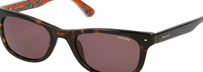 Police Dark Havana Plastic Wayfarer with Brown