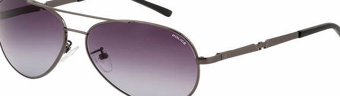 Police Gun Metal Aviator with Purple Gradient Lens