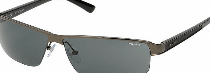Police Gunmetal Oval Aviator with Light Green Lens
