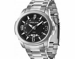 Police Mens Buckler Silver Steel Bracelet Watch