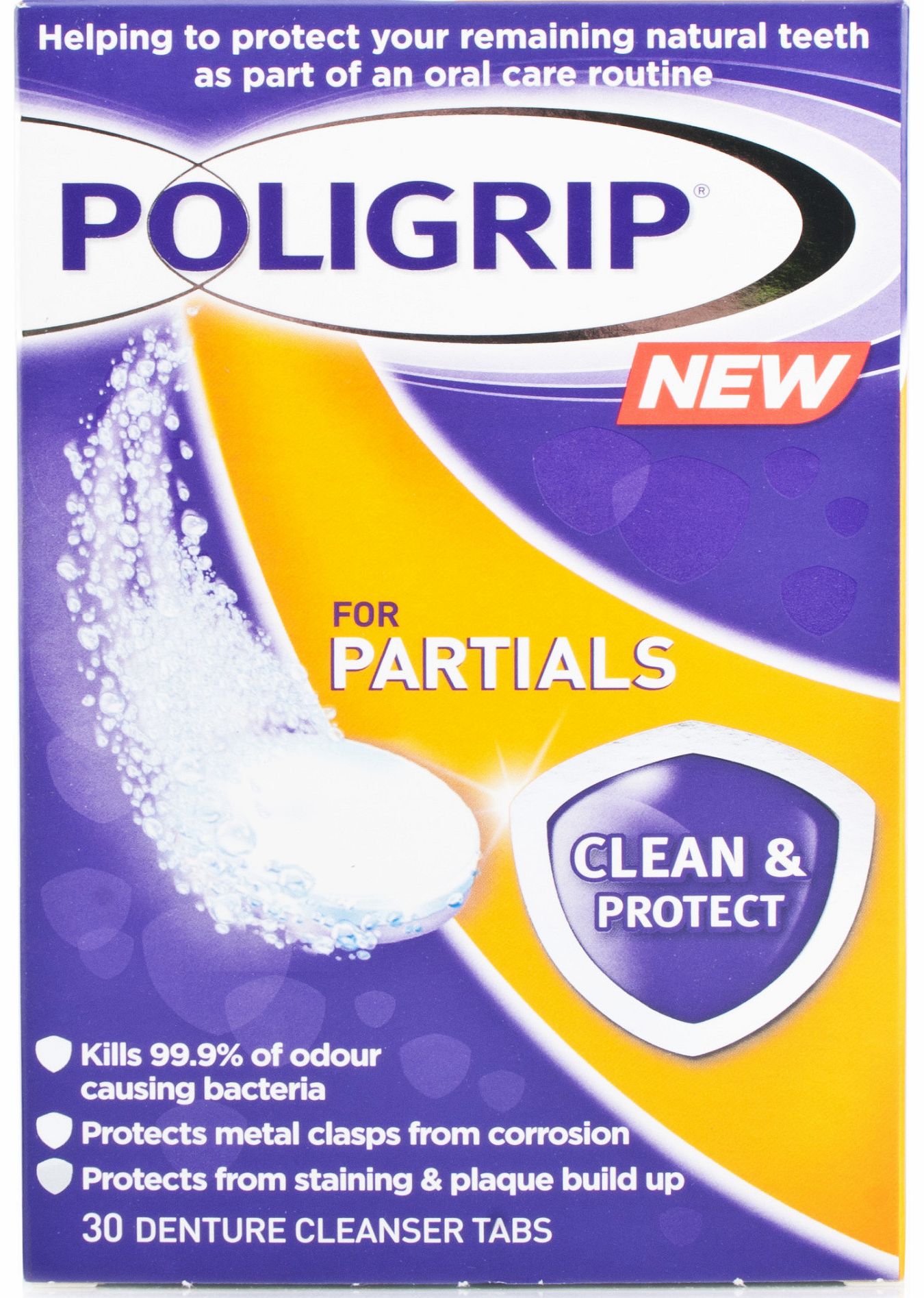 Poligrip for Partials Denture Cleanser Tablets