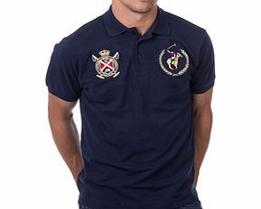 Navy embroidered crest polo shirt