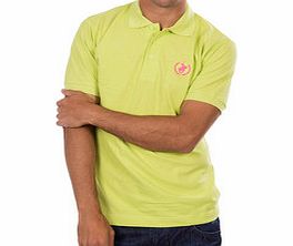 Pale yellow pure cotton logo polo shirt