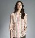Portfolio 3/4 Sleeve Wavy Stripe Blouse