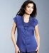 Portfolio Cap Sleeve Dobby Spot Blouse