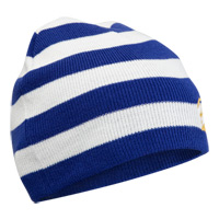 Stripe Beanie - Royal/ White.