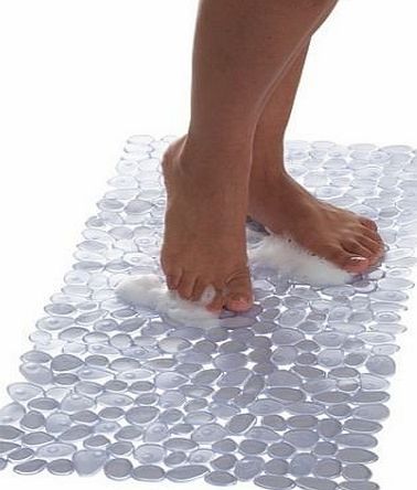 Posh Porschey New Extra Long 90 X 40Cm Pebbles Anti Bacterial Non Slip Bath Shower Mat