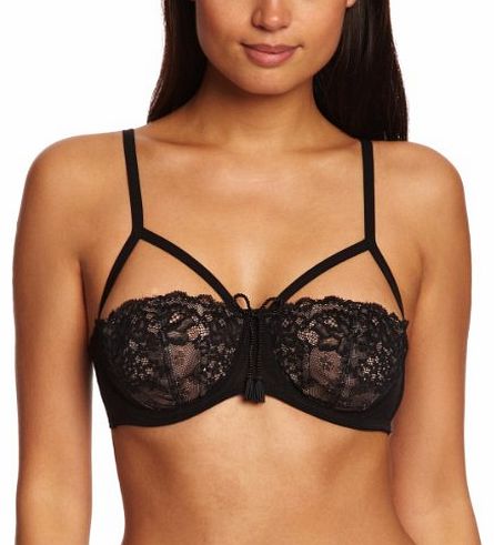 Pour Moi Addicted Half Cup Balcony Womens Bra Black 36D