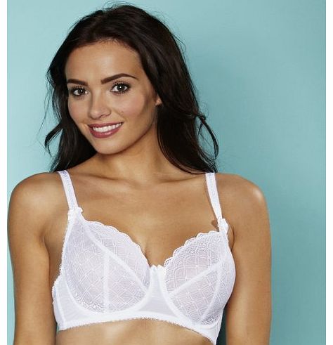 Geometric Lace Underwired Non Padded Bra (34E)