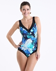 Sorento Control Swimsuit - Blue and Black