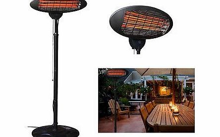 3 Setting 2KW Outdoor Free Standing Quartz Electric Garden Free Standing Patio Heater 2000W Waterproof