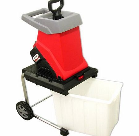 Power-TEC PowerTec 2500 Watt Impact Garden Shredder Mulcher, 40mm Cut Capacity, 4000 rpm Cutting Blade, 50 Litre Collection Bin