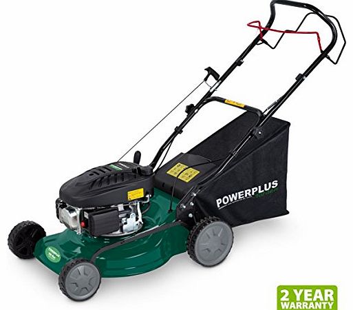  410mm (16``), 3 in 1 Self Propelled Easy Start 4 Stroke 98cc Petrol Driven Garden Lawn Mower with All Steel Deck POW63771 - 2 Year Home User Warranty