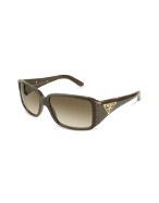 Triangle-Crest Rectangular Sunglasses