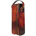 Cognac Croc-embossed Leather Wine Holder