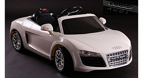 Predatour Licensed Audi R8 Spyder 12v Kids Ride on Car with Remote - White - New