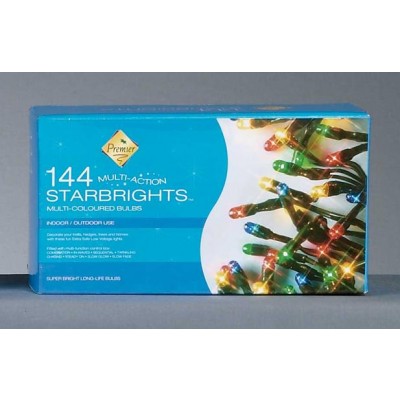 Premier Christmas Lights Starbrights 144 Multi-Action Multi Coloured