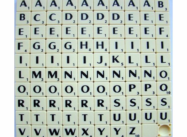 Premier Design Products 100 SCRABBLE LETTERS TILES IVORY PLASTIC Black Letters replacement Crafts Jewellery Scrapbooking