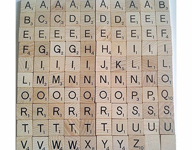 Premier Design Products 100 WOODEN SCRABBLE LETTERS TILES SET CRAFT