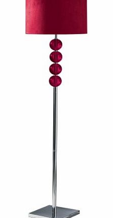 Premier Housewares Mistro Floor Lamp, Red Glass