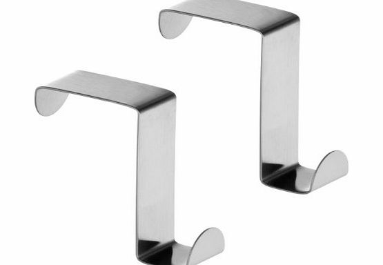 Reversible Over Door Hook - Set of 2 - Stainless Steel