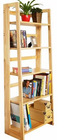 Premier Housewares Rubberwood 5-Tier Folding Shelving Unit - 147 x 58 x 30 cm