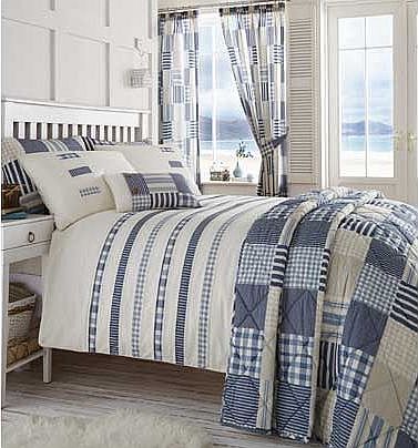 Penzance Embellished Blue Duvet - Single